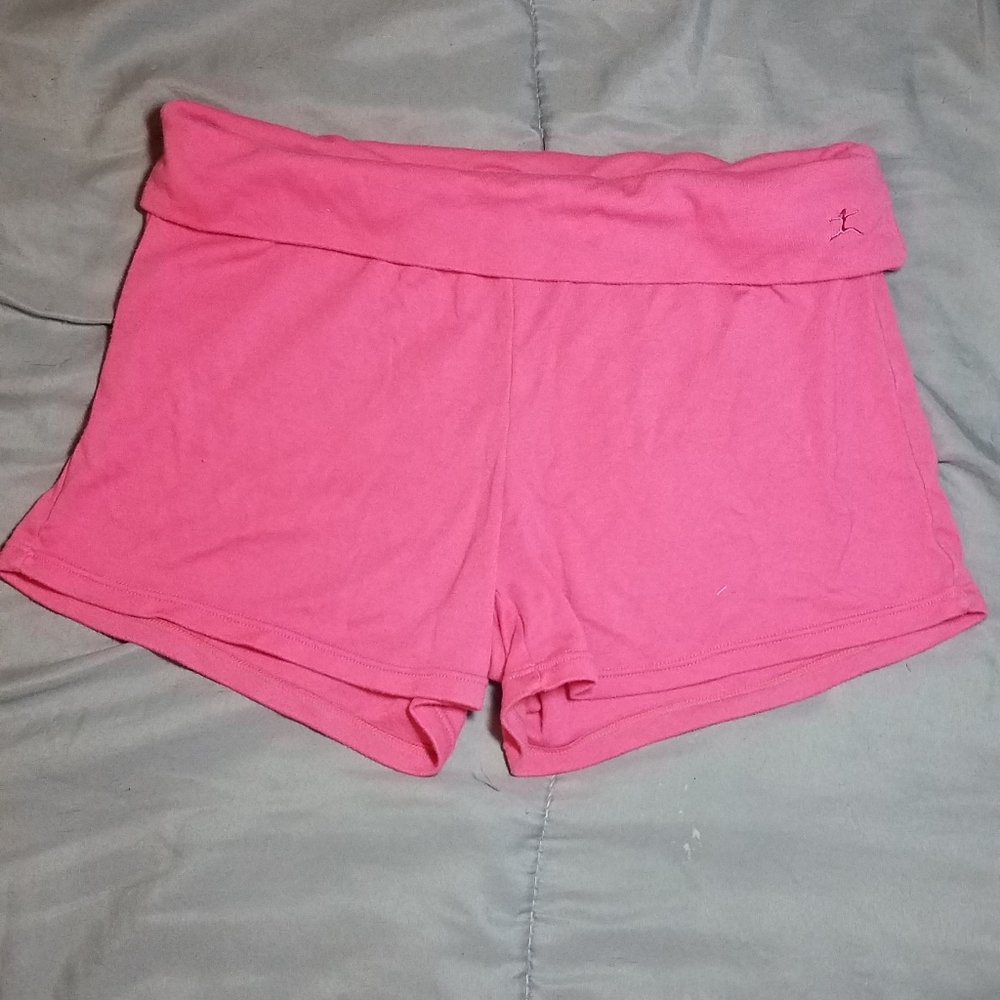 Hot pink warm up shorts